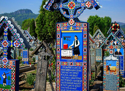 Románia vidám temető, színes temető